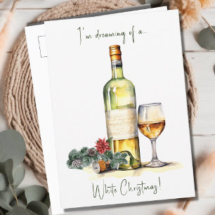 Funny Merry White-jul Helg Vykort