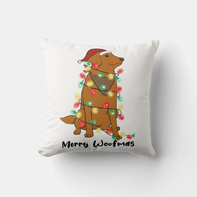 Funny Merry Woofmas-Hund Kudde (Framsida)