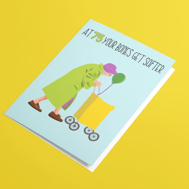 Funny Message 75:e Birthday Kort (Skapare uppladdad)