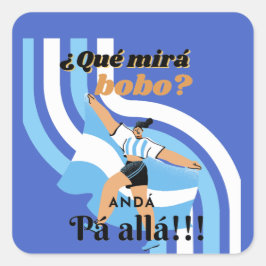Funny Messi Argentina Que Mira Bobo Fyrkantigt Klistermärke