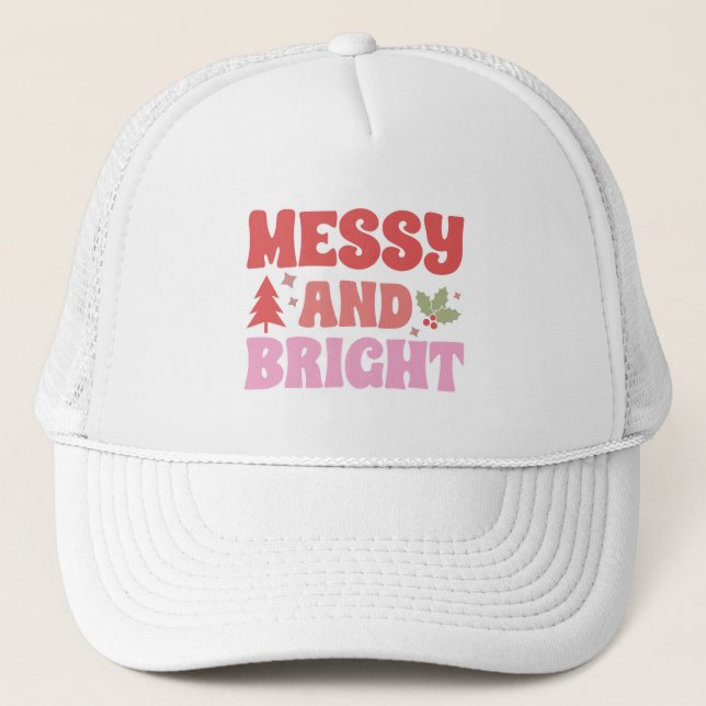 Funny Messy och ljus jul Keps (Framsida)