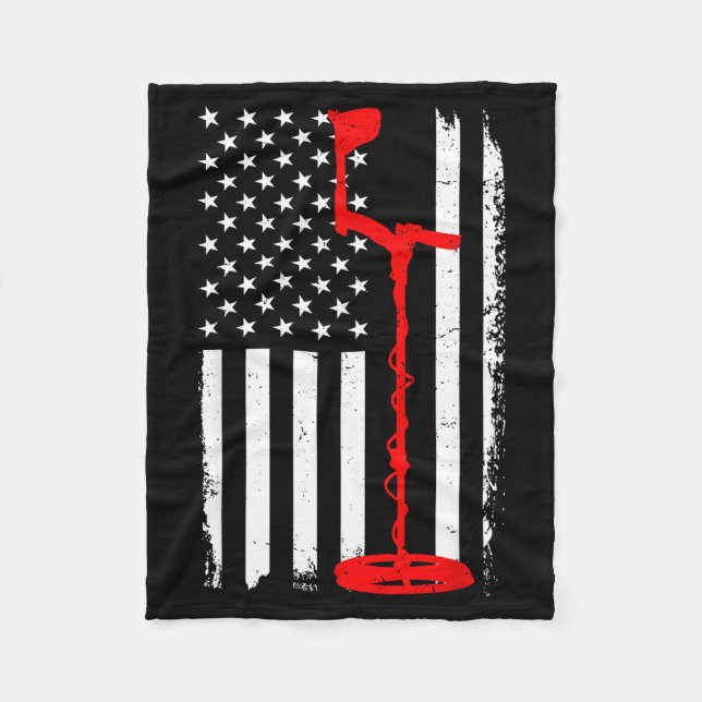 Funny Metal Detecting Design For Men Women Metal D Fleecefilt (Framsidan)