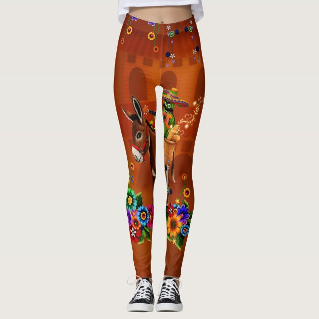 Funny mexican cactus leggings (Framsida)