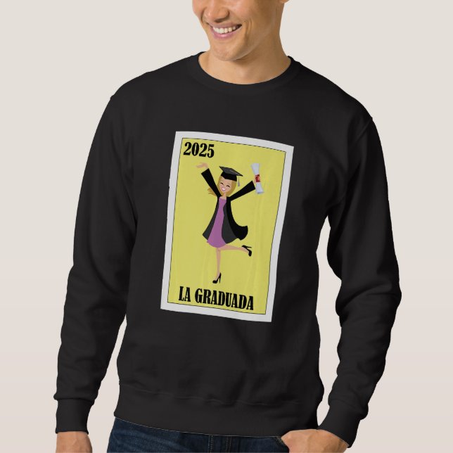 Funny Mexican Design for Graduation - La Graduada  Lång Ärmad Tröja (Framsida)