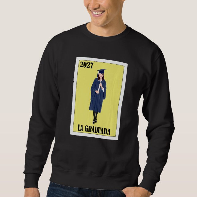 Funny Mexican Design for Graduation - La Graduada  Lång Ärmad Tröja (Framsida)