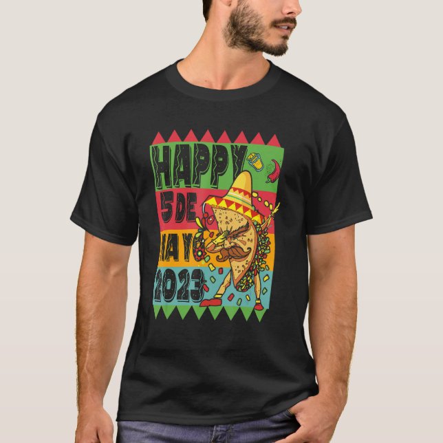 Funny Mexican Fiesta Cinco de Mayo Taco Sombrero T Shirt (Framsida)