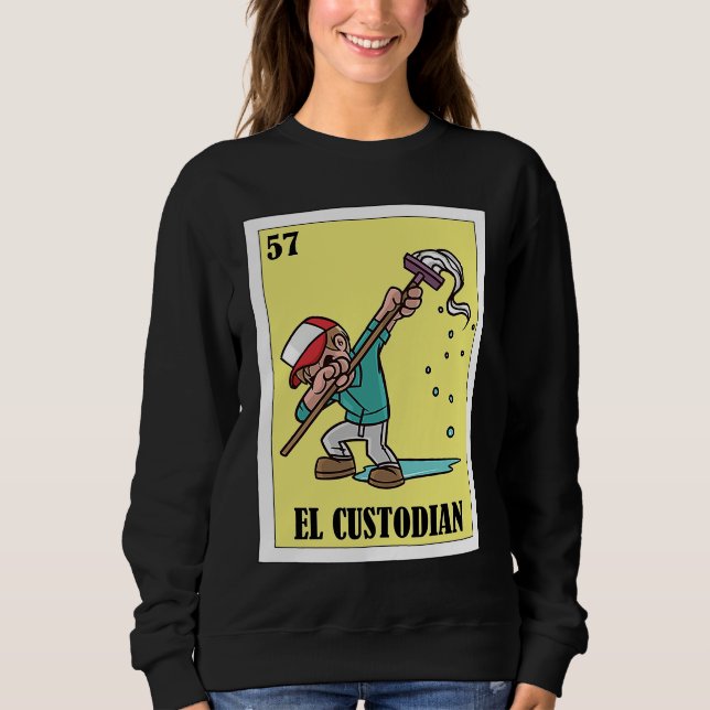 Funny Mexican for Janitors  El Custodian T Shirt (Framsida)