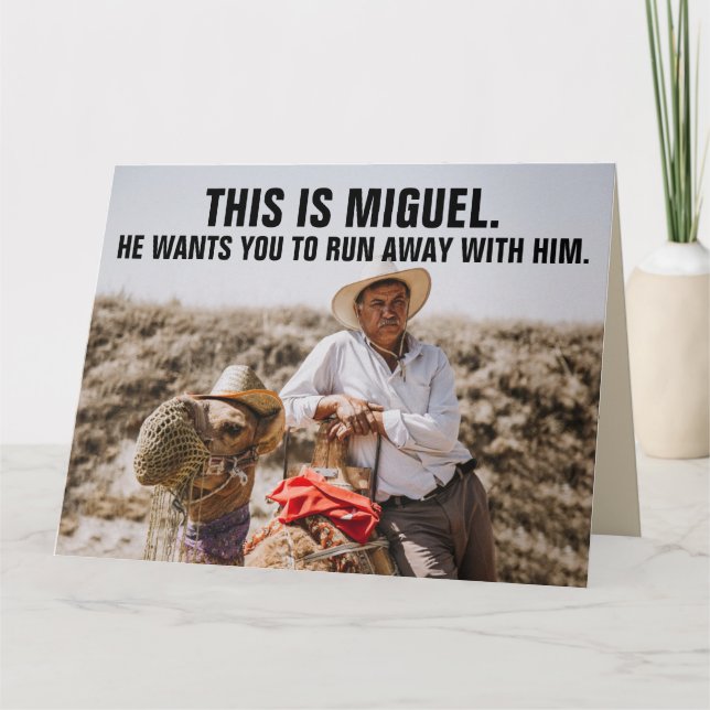 FUNNY MEXICAY GUY GIANT BIRTHDAY GREETING CARD KORT (Framsida)