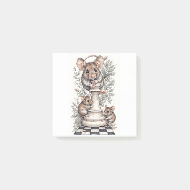 Funny Mice Playing Notes Post-it Block (Framsida)