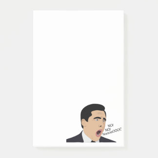 Funny Michael Scott skriker No God no meme Post-it Block