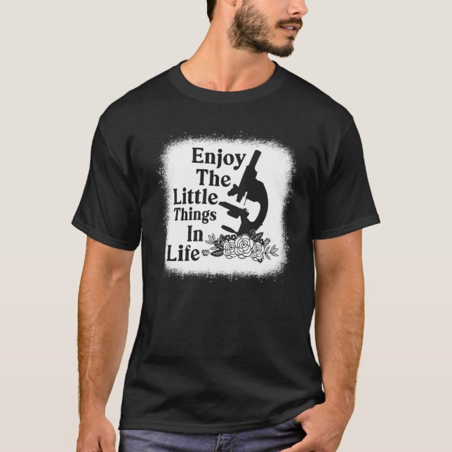 Funny Microscope Bleached Manar Women Biology Nerd T Shirt (Framsida)