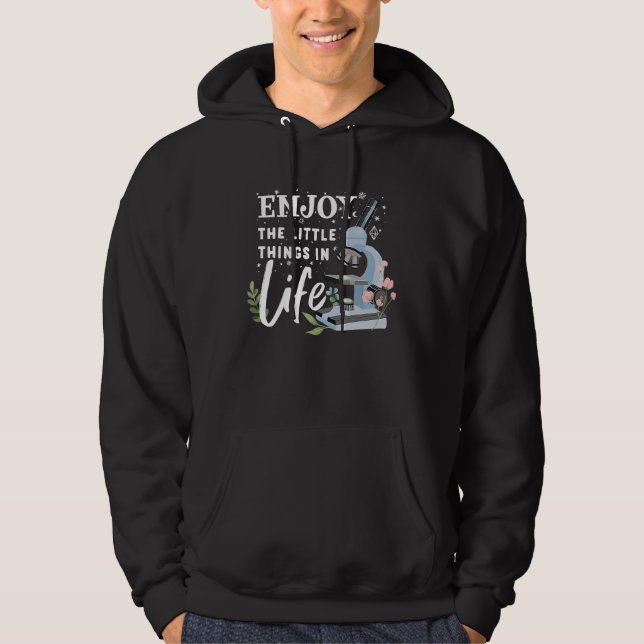 funny microscope microbiologists biology nerd scie hoodie (Framsida)