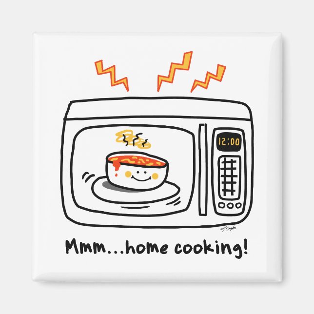 Funny Microwave Home Cooking Magnet (Framsidan)
