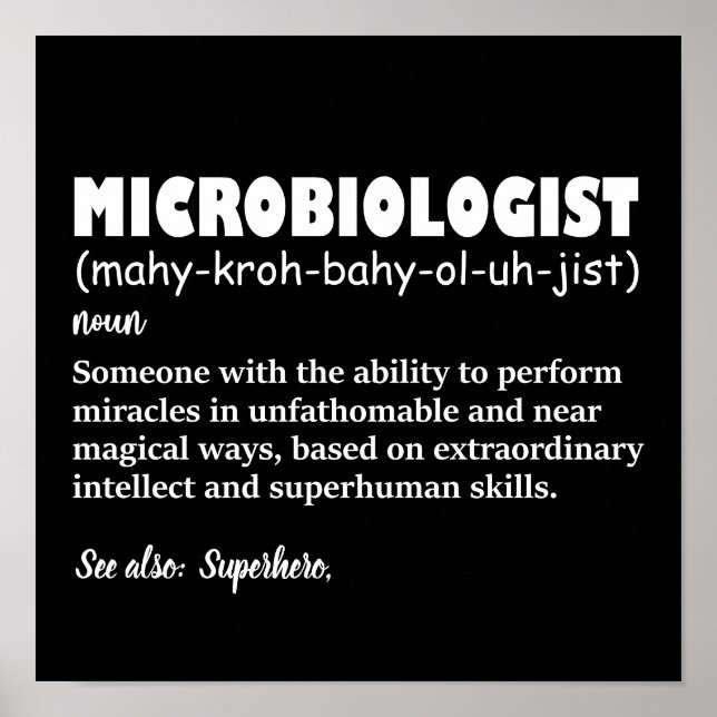 Funny mikrobiolog - definition poster (Framsidan)