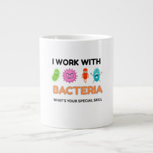 Funny mikrobiologi Mugg - "Jag leker med bakterier Jumbo Mugg