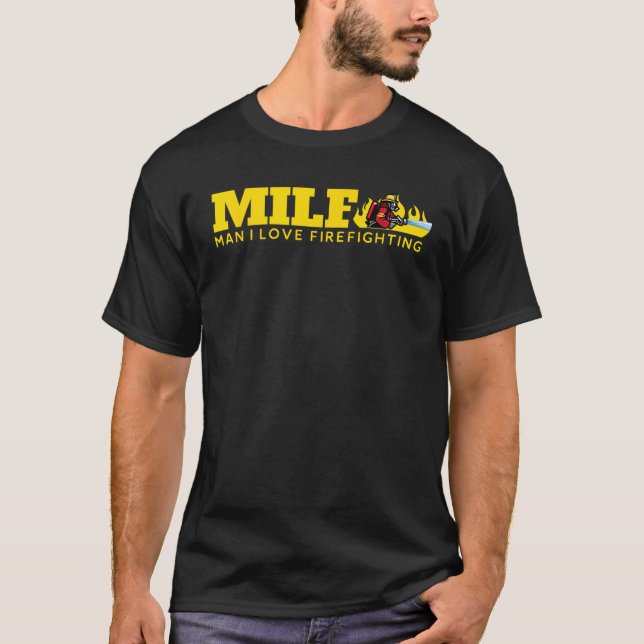 Funny MILF Man I Kärlek brandsläckare Fire De T Shirt (Framsida)