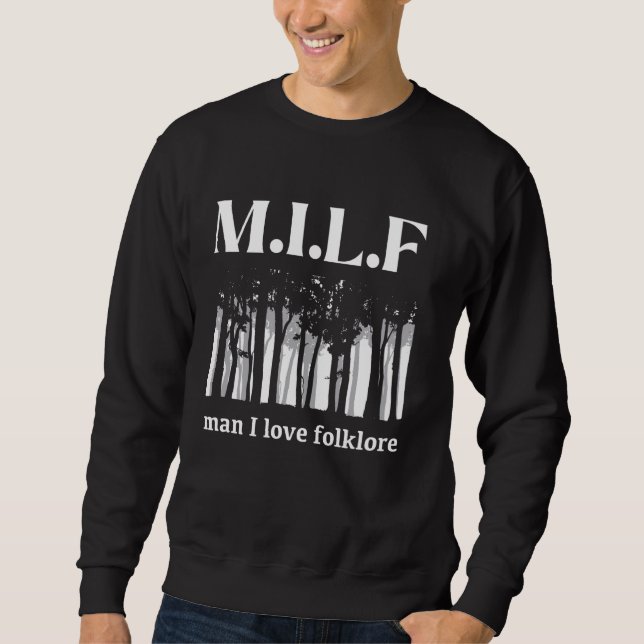 Funny Milf Man I Kärlek Folklore Lång Ärmad Tröja (Framsida)