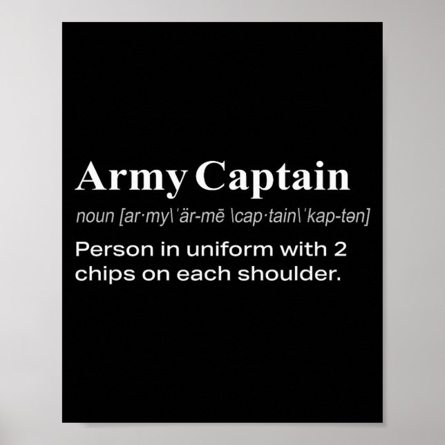 Funny Military Army Captain Definition Gift  Poster (Framsidan)