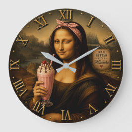 Funny Milkshake Mona Lisa Stor Klocka