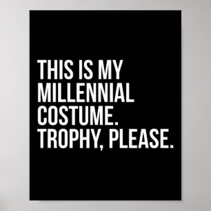 Funny Millennial Costume Tävling Halloween Shirt J Poster