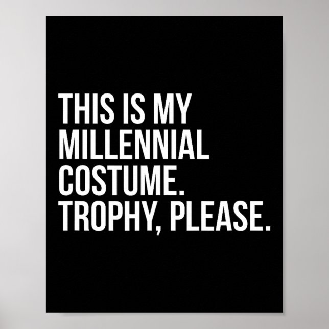Funny Millennial Costume Tävling Halloween Shirt J Poster (Framsidan)