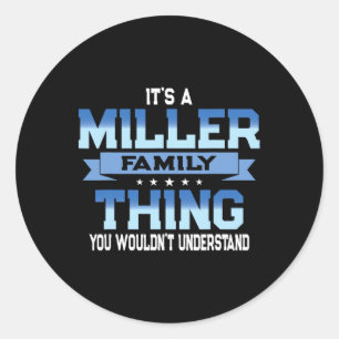 Funny Miller Family Reunion Tee Matching Vacation Runt Klistermärke