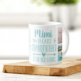 Funny Mimi Grandchildren Namn & Photo Collage Kaffemugg