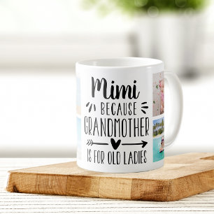 Funny Mimi Grandchildren Namn & Photo Collage Kaffemugg