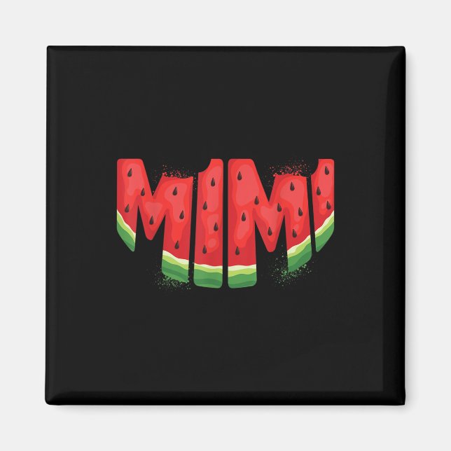 Funny Mimi Watermelon Summer Fruit Family Matching Magnet (Framsidan)