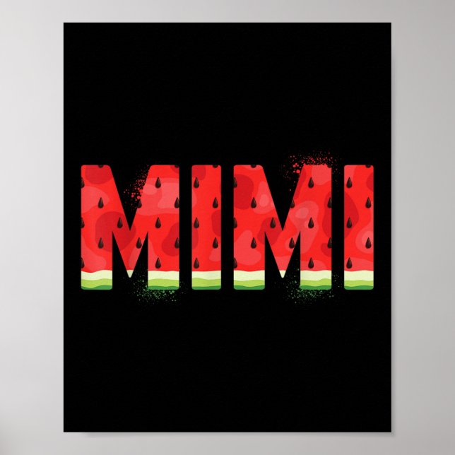 Funny Mimi Watermelon Summer Fruit Family Matching Poster (Framsidan)