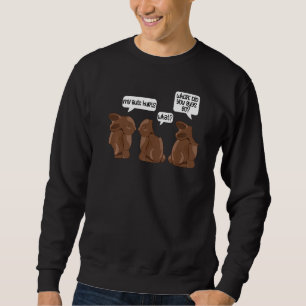 Funny Min Butt Ontr Bunny Apparel Chocolate Påsk Lång Ärmad Tröja