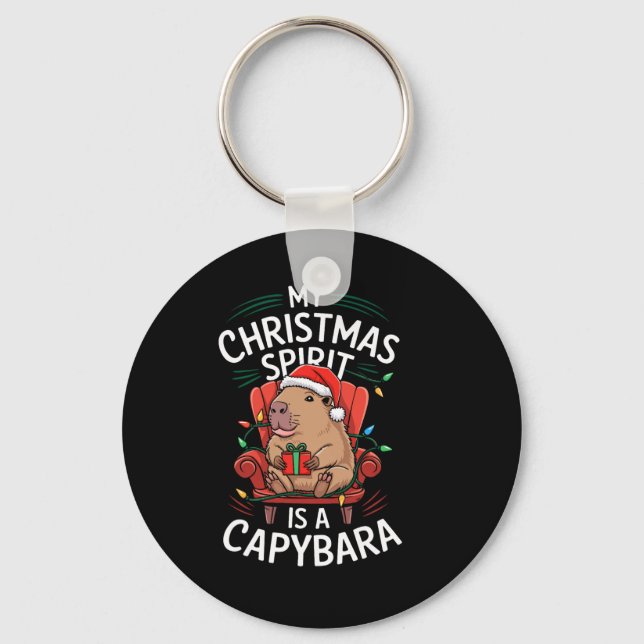 Funny Min julstämning Capybara Matching Ugly M Nyckelring (Framsida)