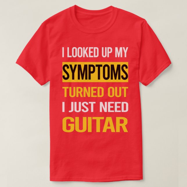 Funny Mina symptom Guitar Guitarist T Shirt (Design framsida)