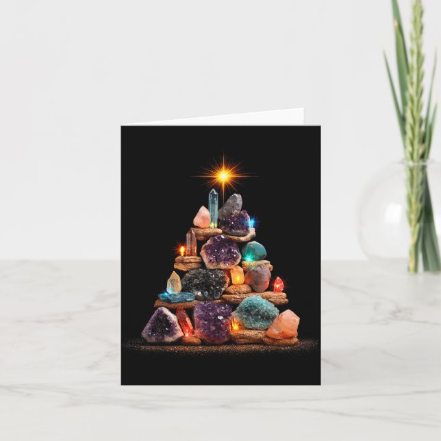 Funny Minerals Christmas Tree Graphic Crystals  Kort (Framsida)
