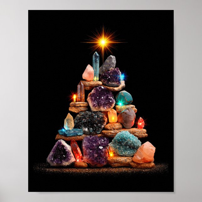 Funny Minerals Christmas Tree Graphic Crystals  Poster (Framsidan)