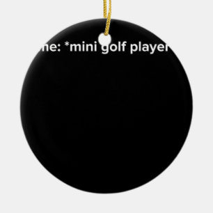 Funny Mini Golf Player Meme Julgransprydnad Keramik