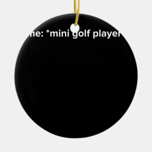 Funny Mini Golf Player Meme Julgransprydnad Keramik (Framsidan)