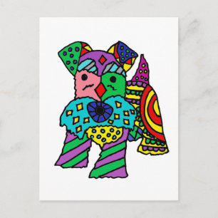 Funny Miniature Schnauzer Abstrakt Art Vykort