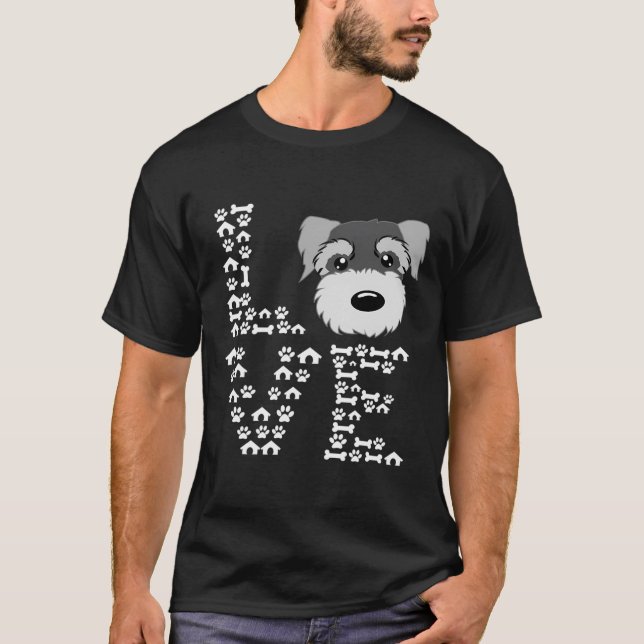Funny Miniature Schnauzer Hoodie Miniature Schnauz T Shirt (Framsida)