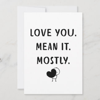 Funny Minimalist Love Quote Design Julkort