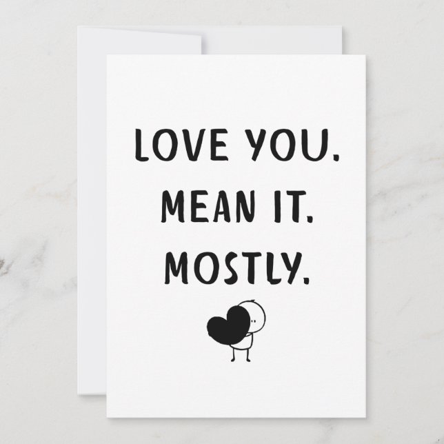 Funny Minimalist Love Quote Design Julkort (Framsida)