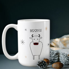 Funny Minimalist Moodolf The Red Nose Reindeer Pun Kaffemugg