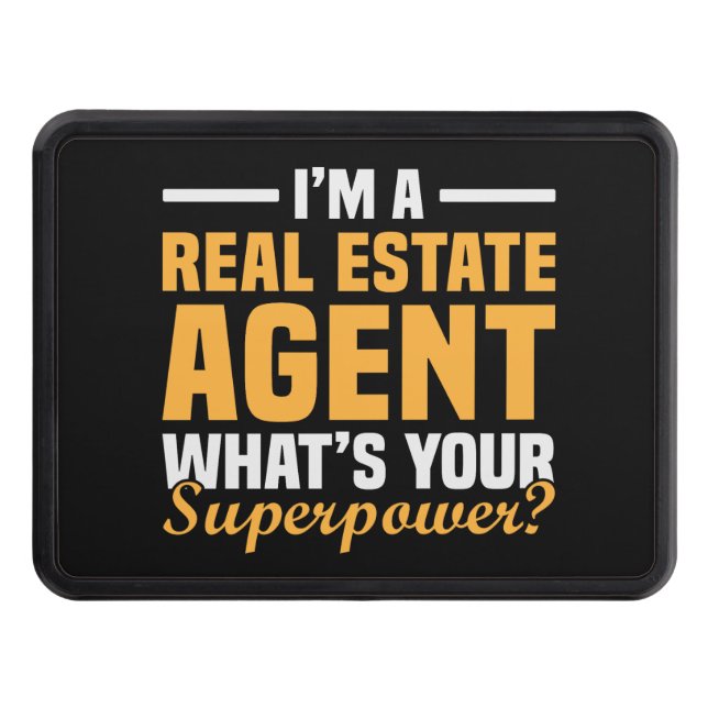 Funny Minimalist Real Estate Agent Superpower Dragkroksskydd (Framsidan)