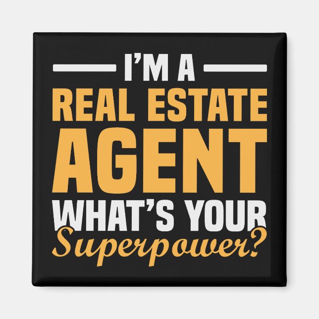 Funny Minimalist Real Estate Agent Superpower Magnet (Framsidan)