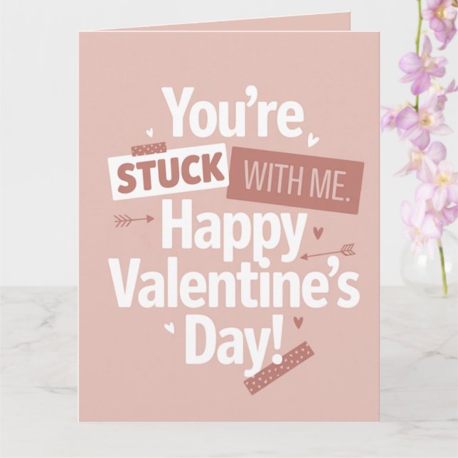 Funny Minimalist Retro Pop Valentine's Day  Kort (Orkide)