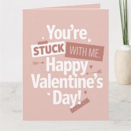 Funny Minimalist Retro Pop Valentine's Day  Kort