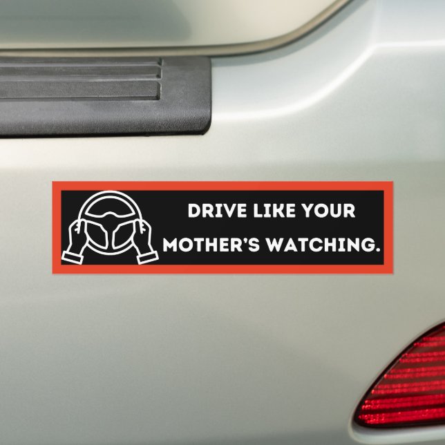 Funny Minimalist Safe Driving Bumper Sticker Bildekal (På Bil)