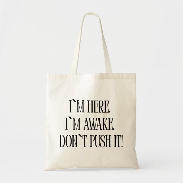 Funny Minimalist Tote Bag Tygkasse (Framsidan)