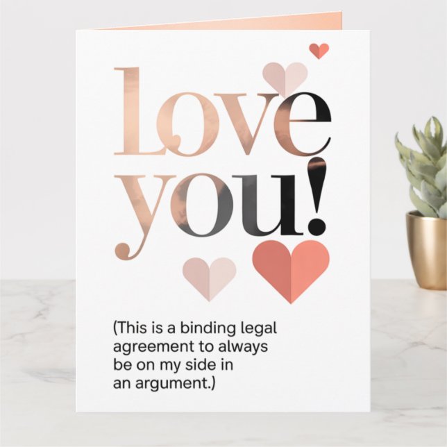 Funny Minimalist Your Mine Valentine's Day  Kort (Liten växt)