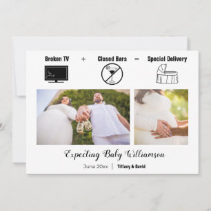 Funny, minimalistisk traken TV-Gravid Meddelande